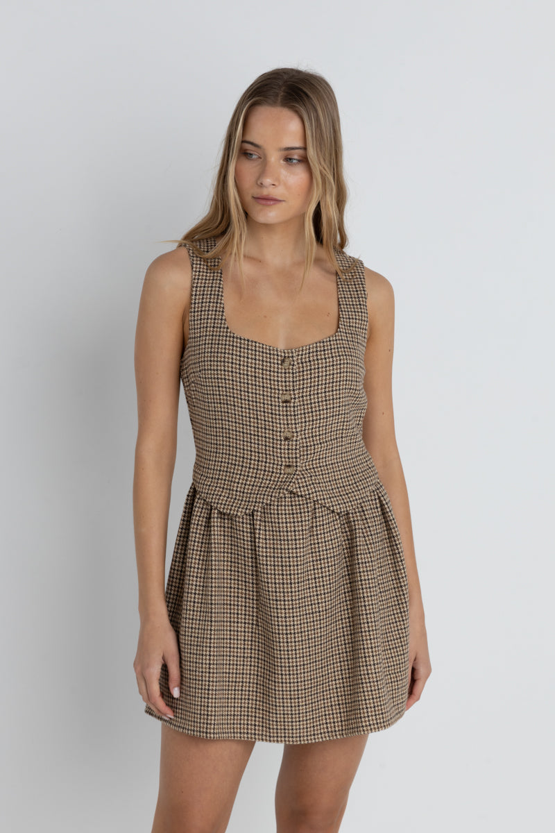 Mollie Check Vest Mini Dress