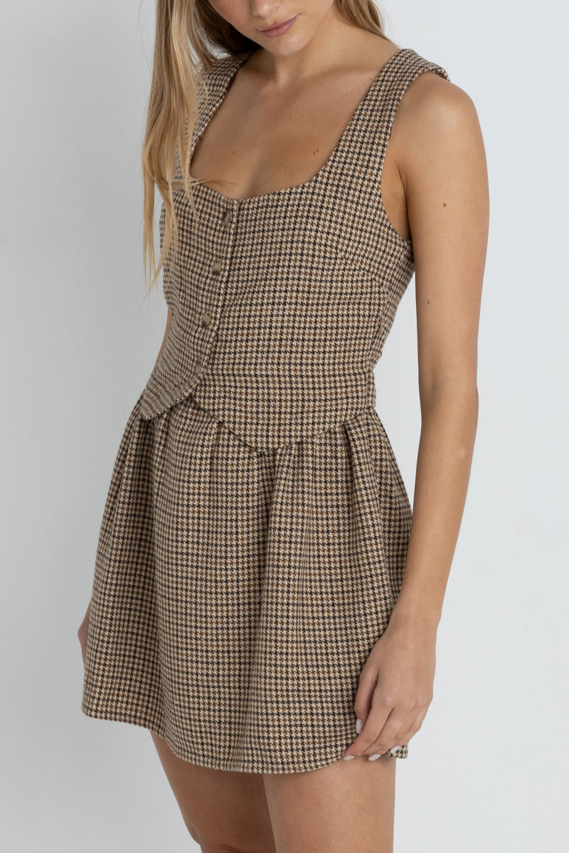 Mollie Check Vest Mini Dress