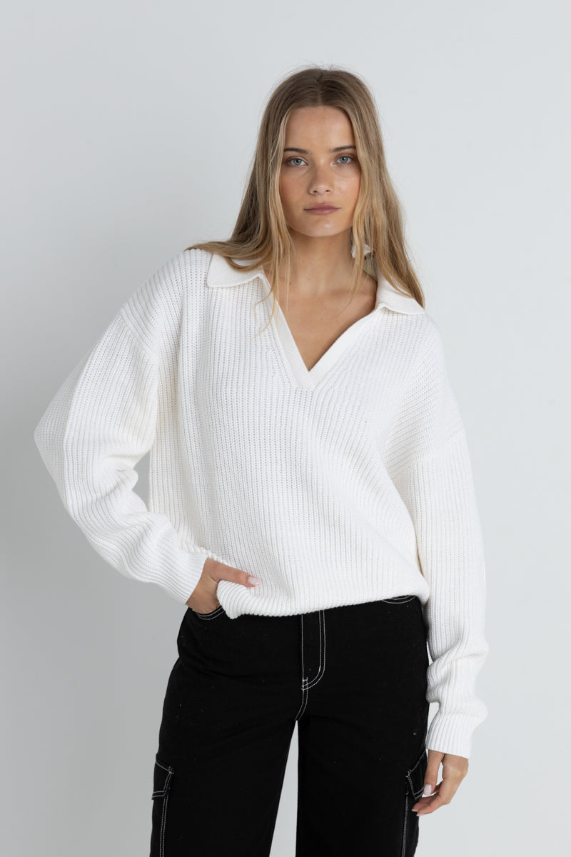 Muse V-Neck Collared Jumper