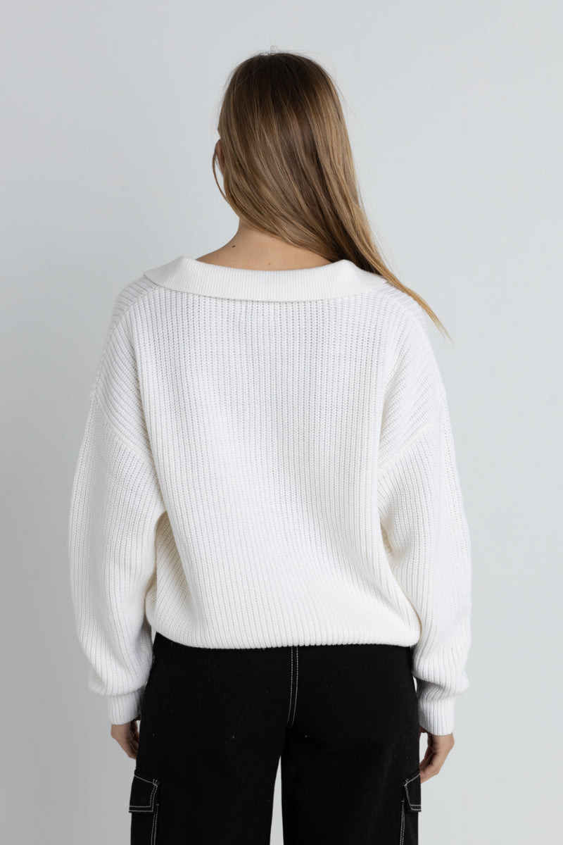 Muse V-Neck Collared Jumper