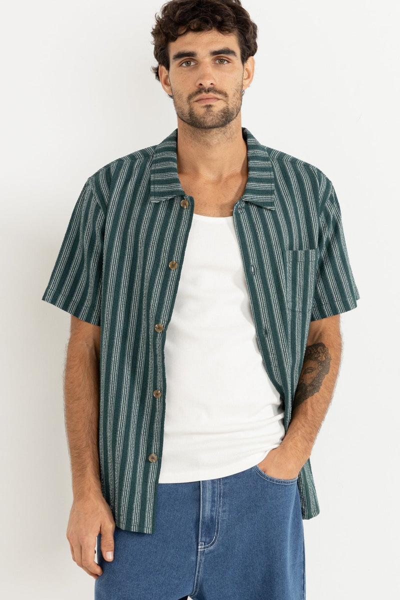 Eli Stripe Ss Shirt Teal