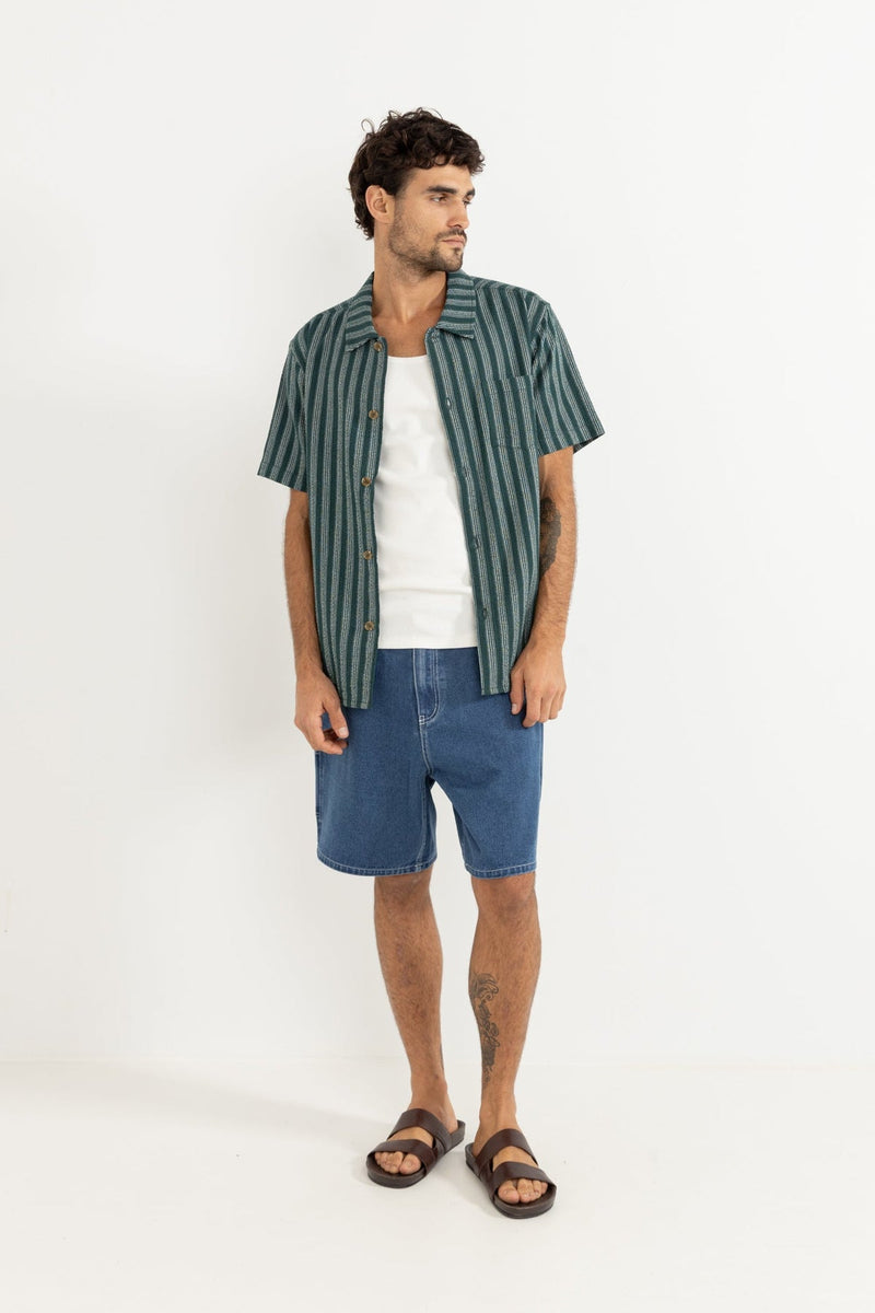 Eli Stripe Ss Shirt Teal