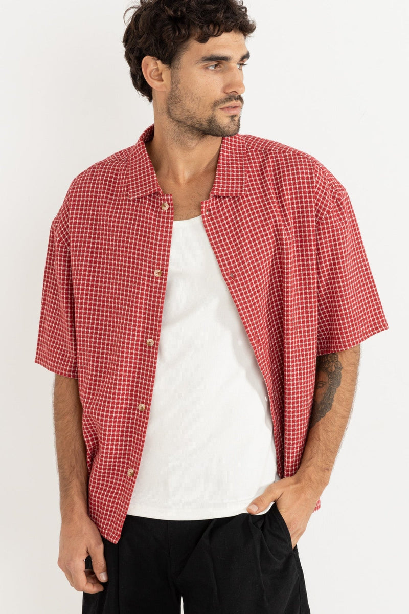 Rowen Check Ss Shirt Red