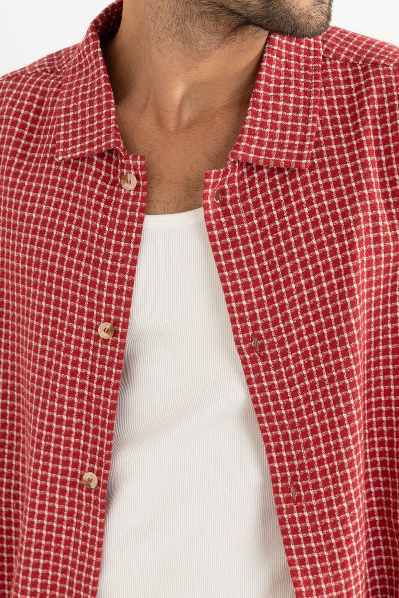 Rowen Check Ss Shirt Red