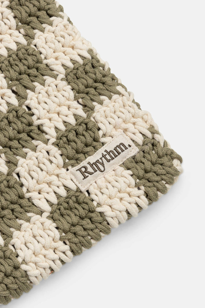 Crochet Shoulder Bag Green Check