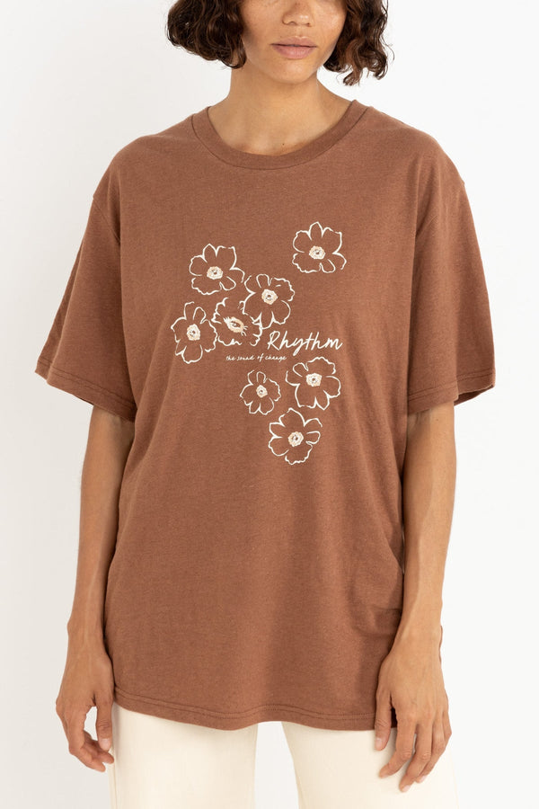 Lulu Floral Oversized T-Shirt Chocolate