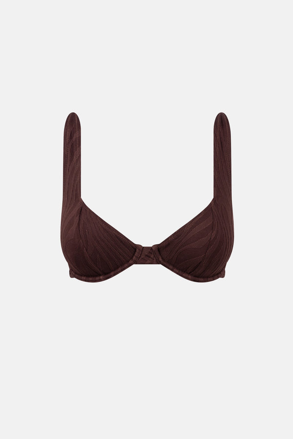 Amazon Panelled Underwire Top Chocolate