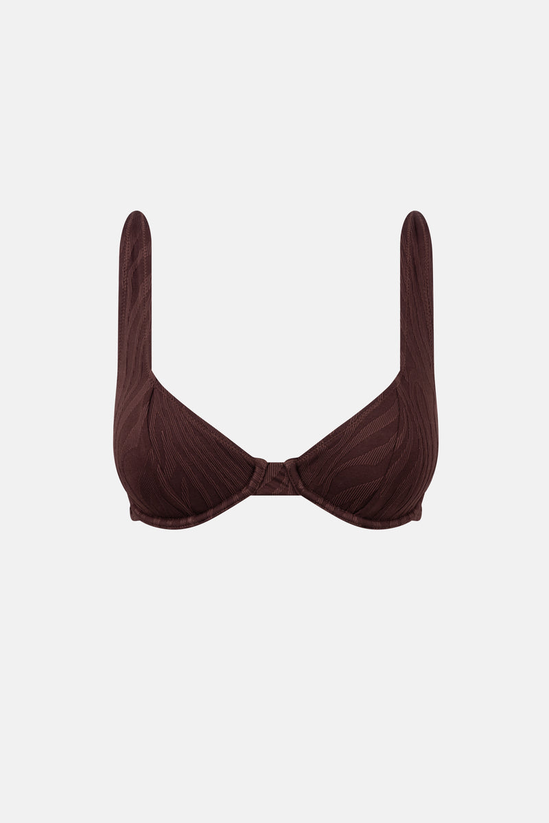 Amazon Panelled Underwire Top Chocolate
