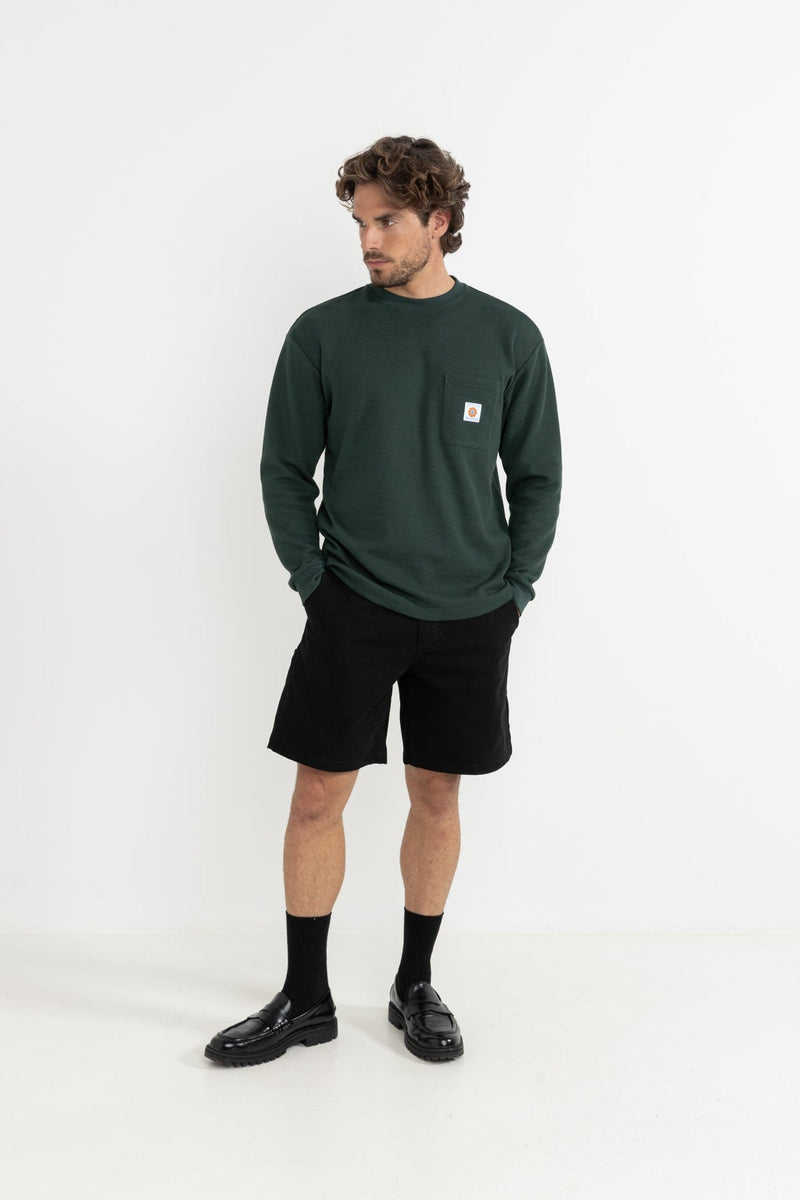 Vintage Pocket Ls Waffle Pine