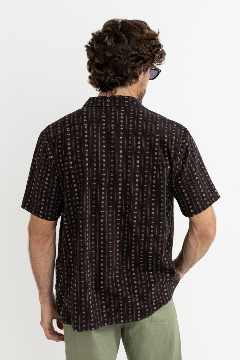 Dakota Stripe Ss Shirt Chocolate
