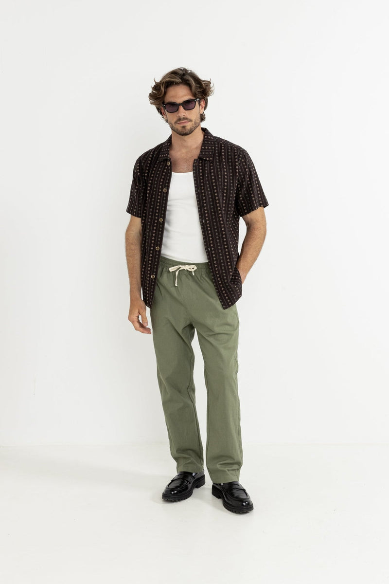 Dakota Stripe Ss Shirt Chocolate