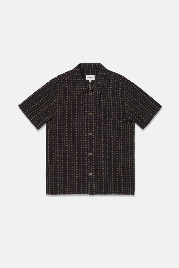Dakota Stripe Ss Shirt Chocolate