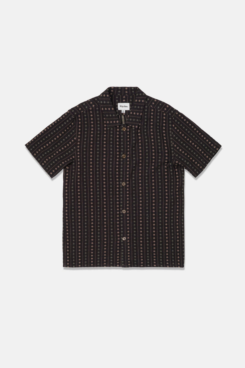 Dakota Stripe Ss Shirt Chocolate
