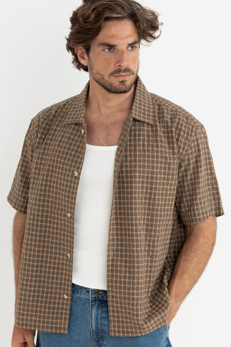 Colby Check Ss Shirt Vintage Brown