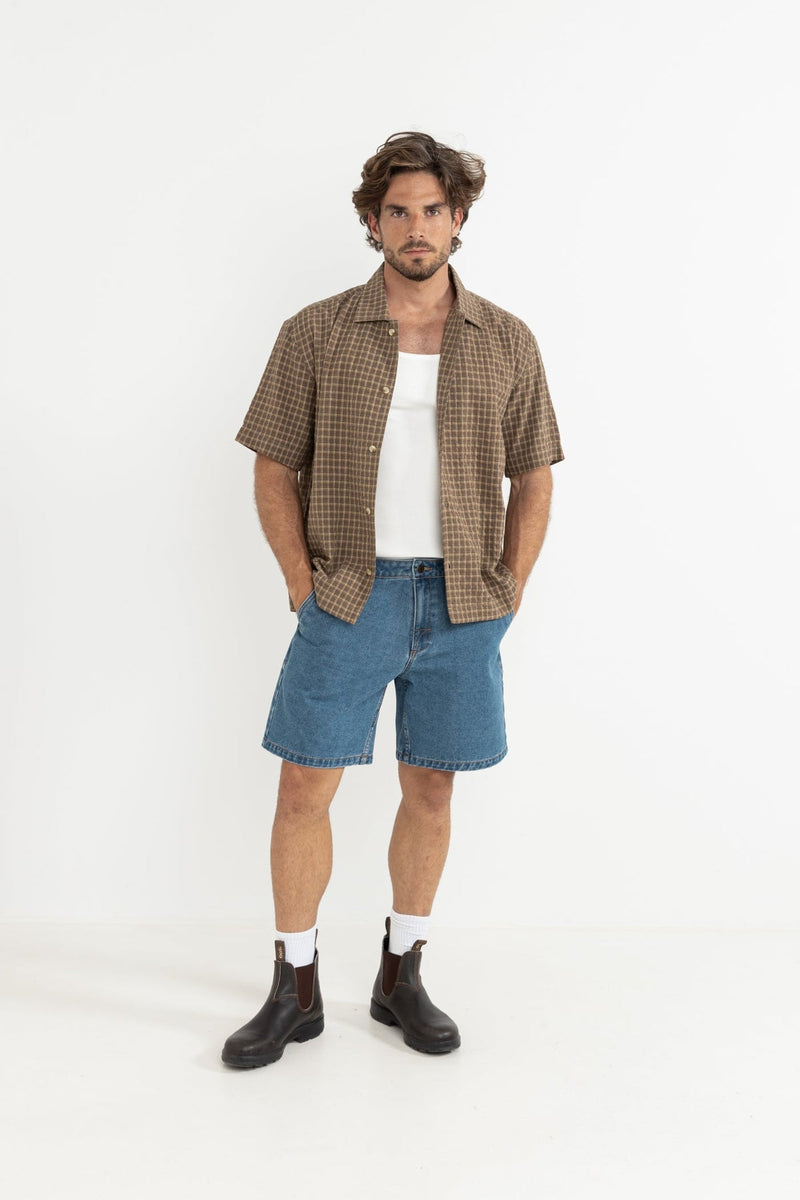Colby Check Ss Shirt Vintage Brown