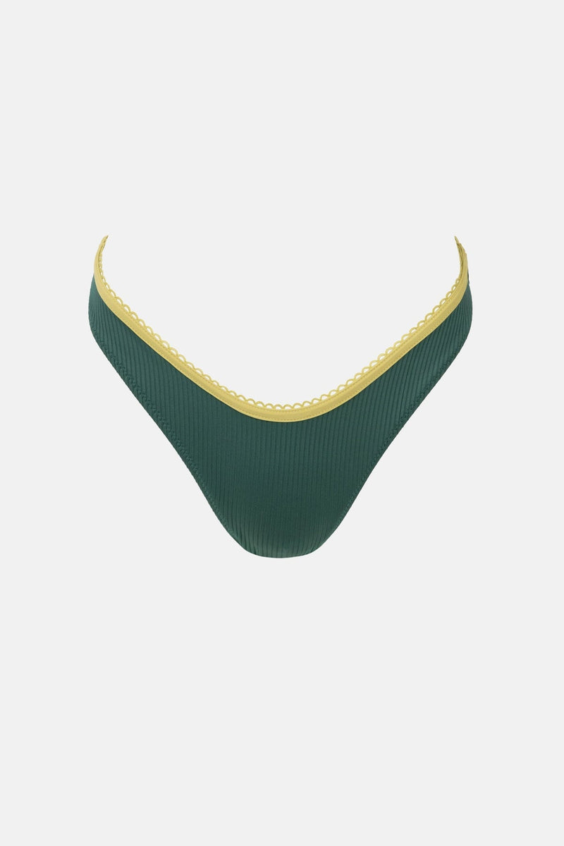 Lily Rib Contrast Hi Cut Pant Forest