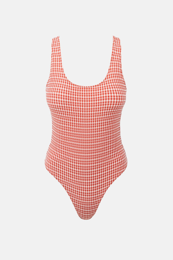 Lola Check Scoop Neck One Piece