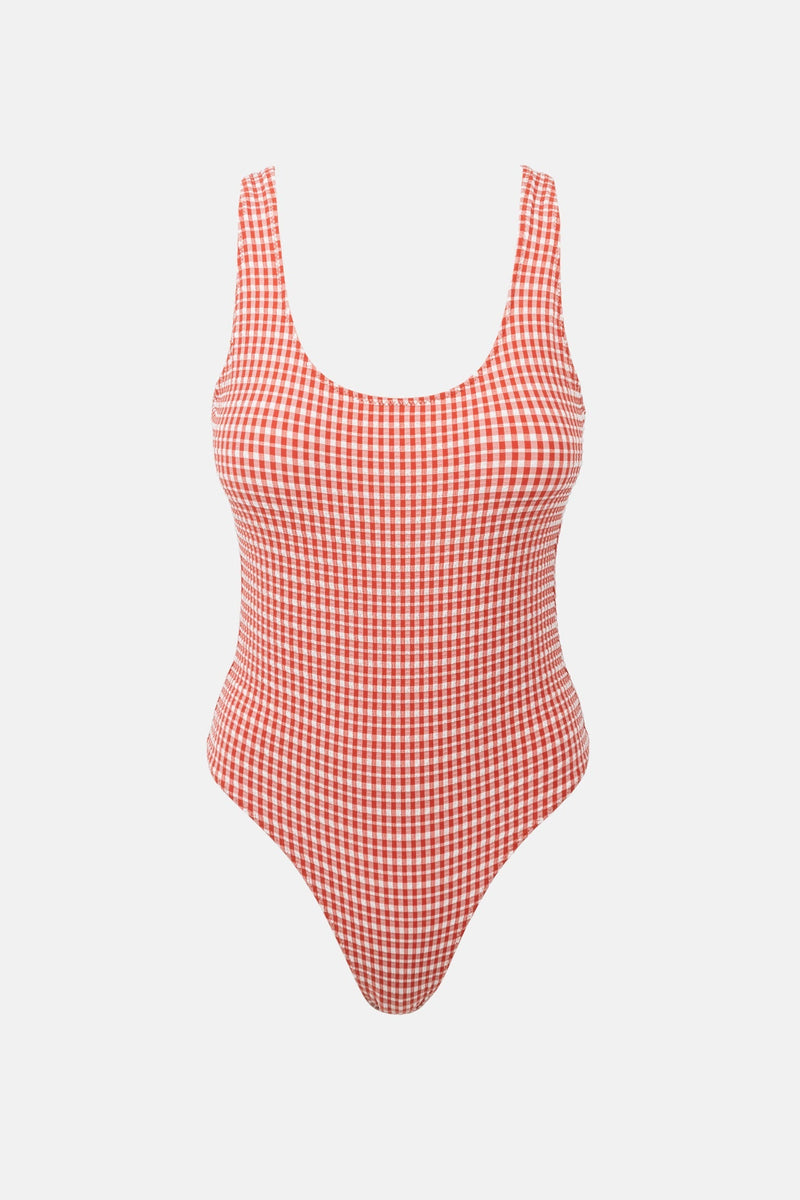 Lola Check Scoop Neck One Piece