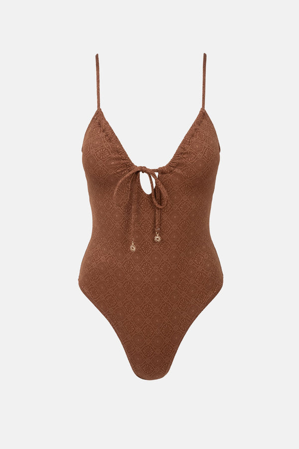Sunset Tie Front One Piece