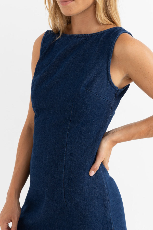 Kendrick Denim Mini Dress Dark Wash