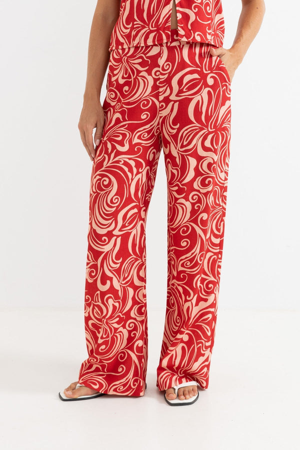 Kai Floral Wide Leg Pant Pink