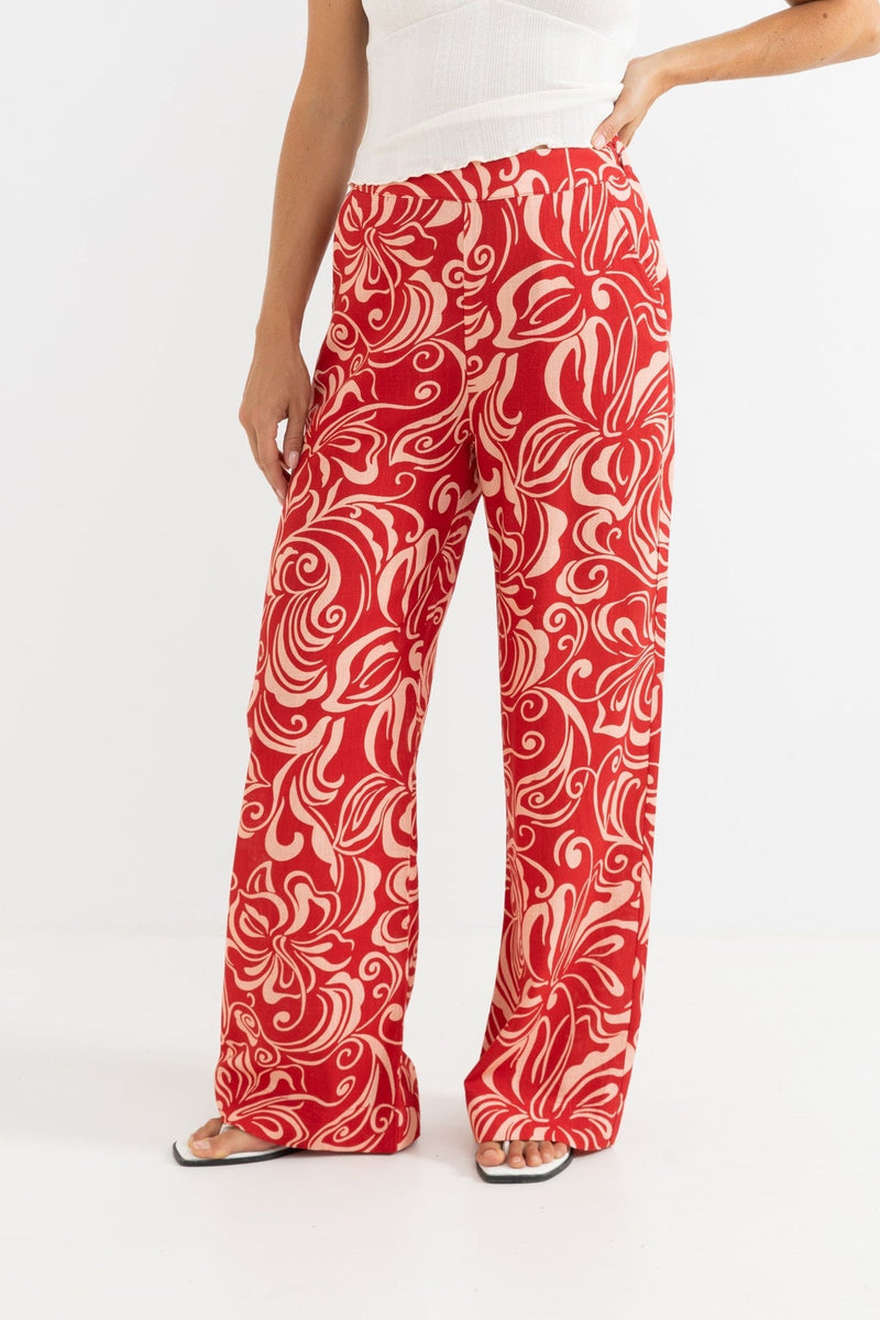 Kai Floral Wide Leg Pant Pink