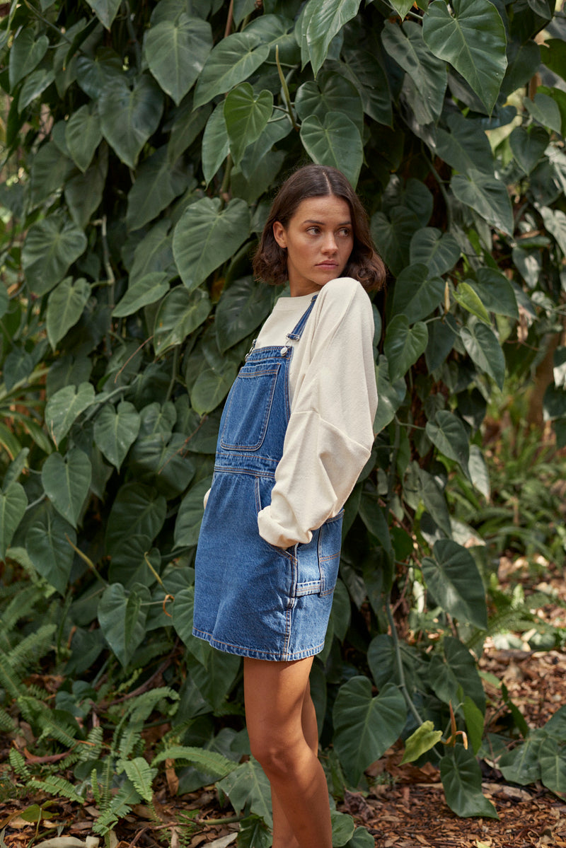 Seaside Overall Dress Blue