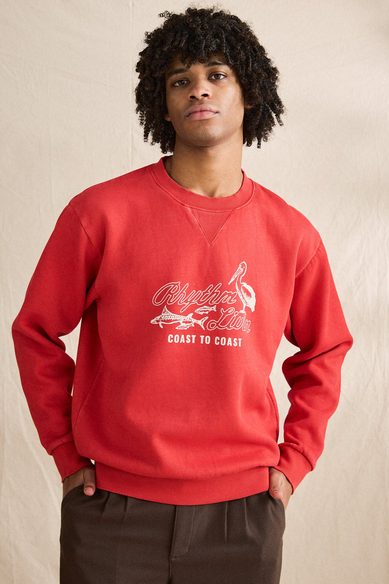 C2C Overdyed Crew Vintage Red