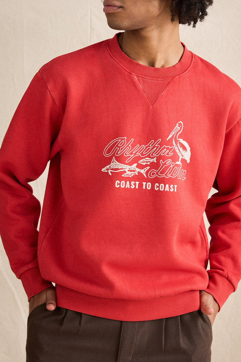 C2C Overdyed Crew Vintage Red