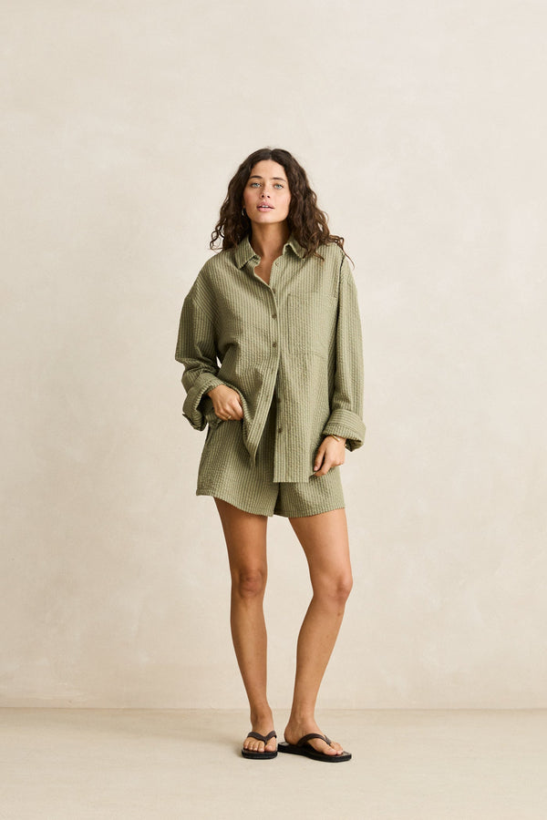 Overswim Stripe Shirt Olive
