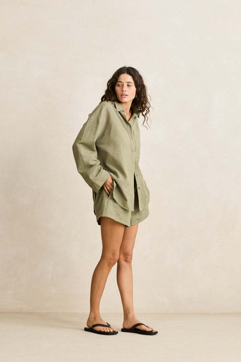 Overswim Stripe Shirt Olive