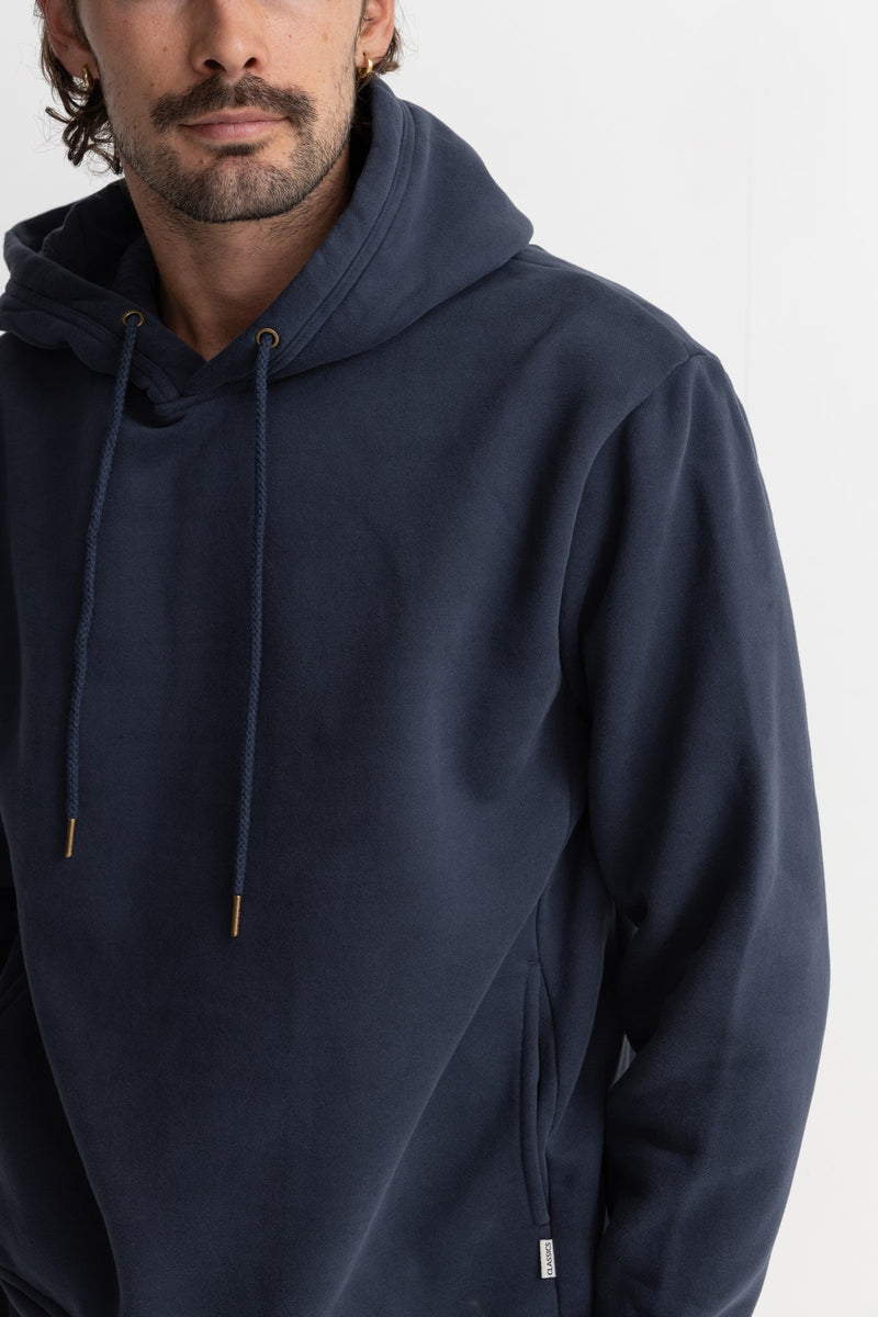 Classic Fleece Hood Worn Navy