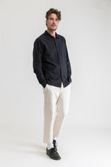 Classic Linen LS Shirt Black