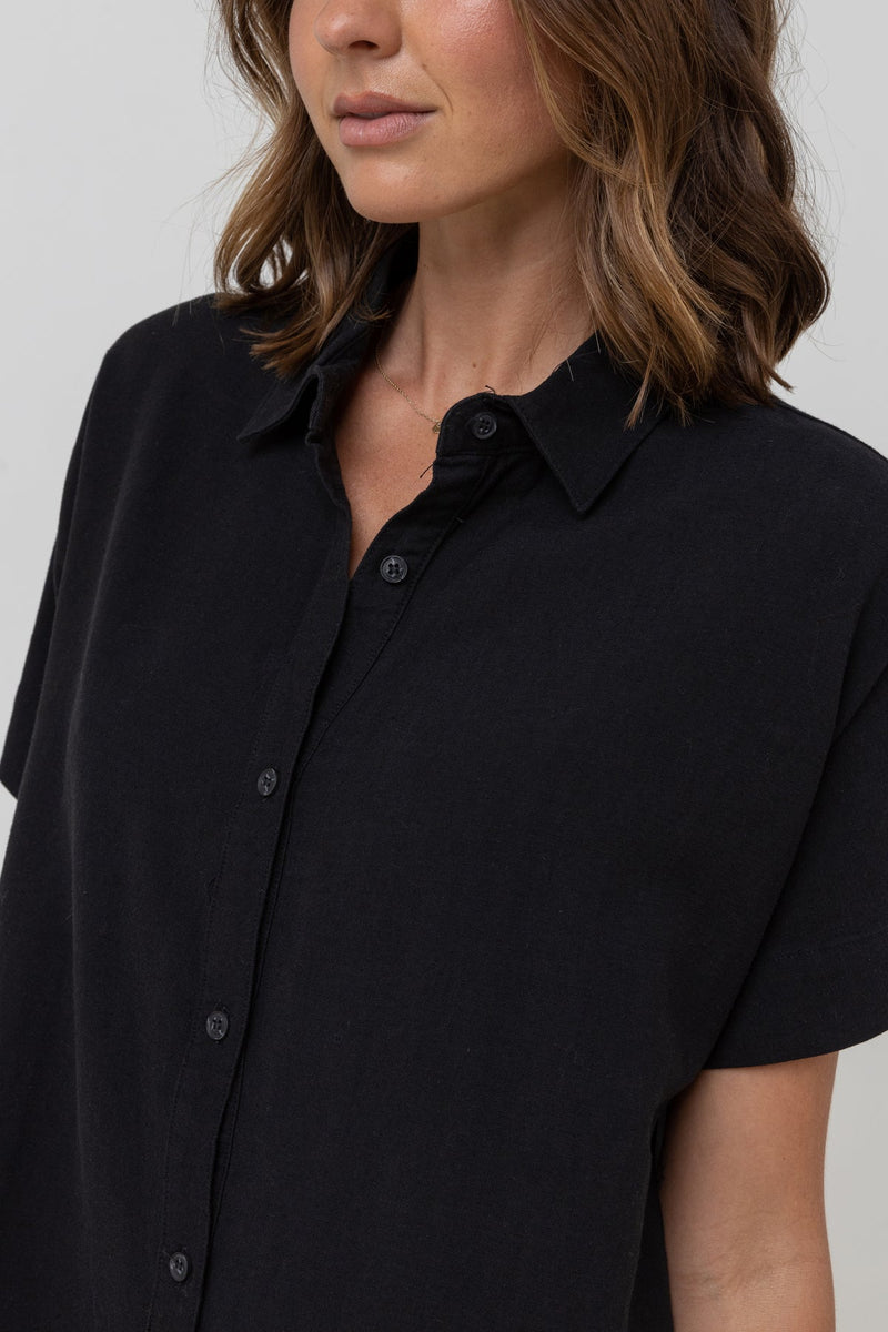 Classic Shirt Dress Black