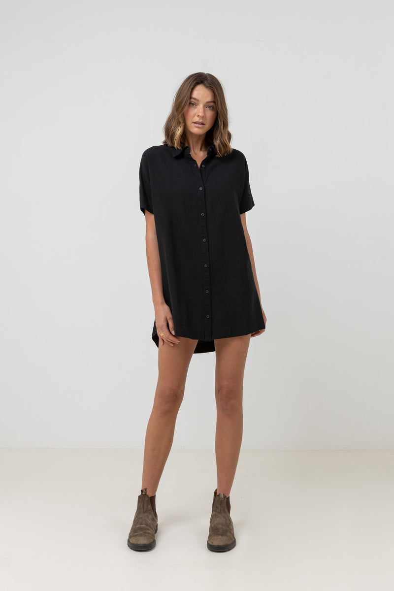 Classic Shirt Dress Black