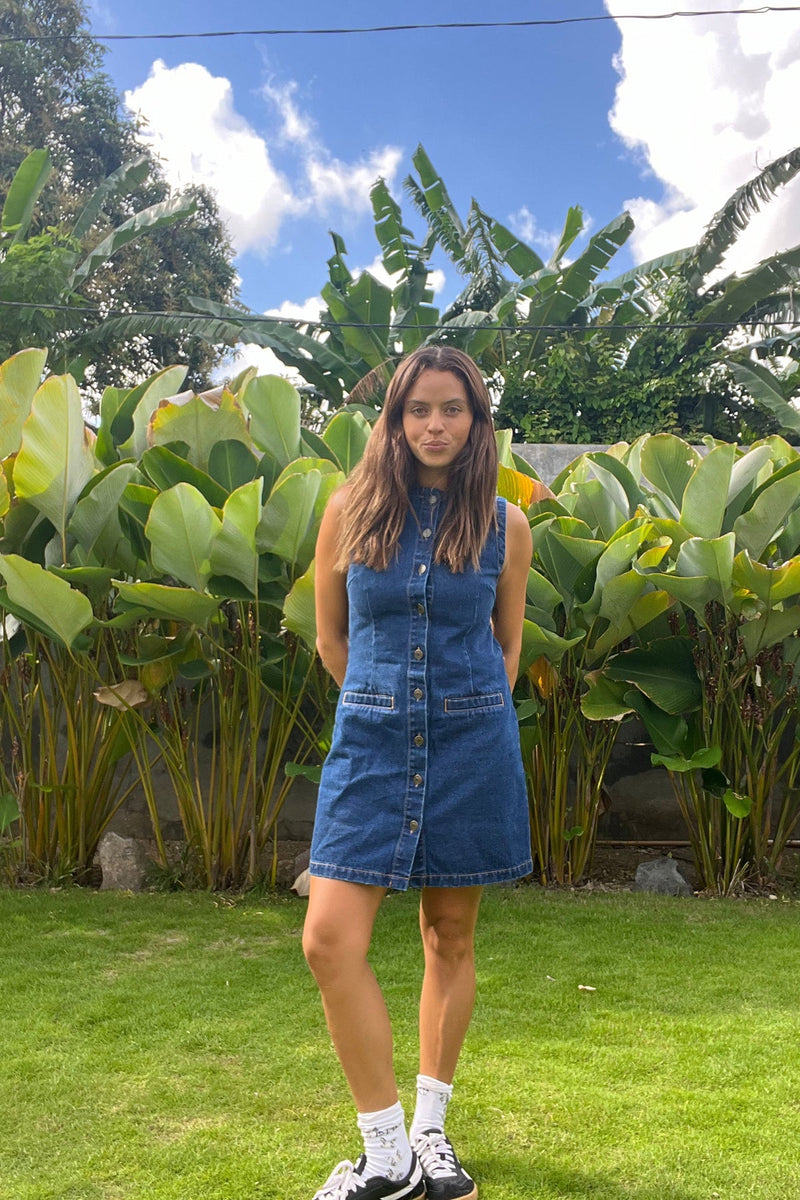 Gia Denim Dress Blue Wash Rhythm New Zealand Gia Denim Dress Blue Wash Rhythm New Zealand