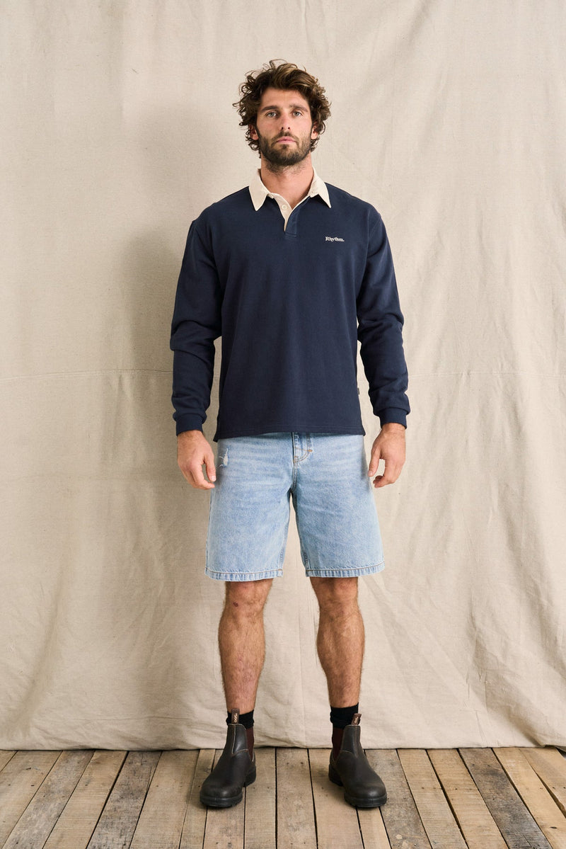 Vintage Rugby Ls Polo Indigo
