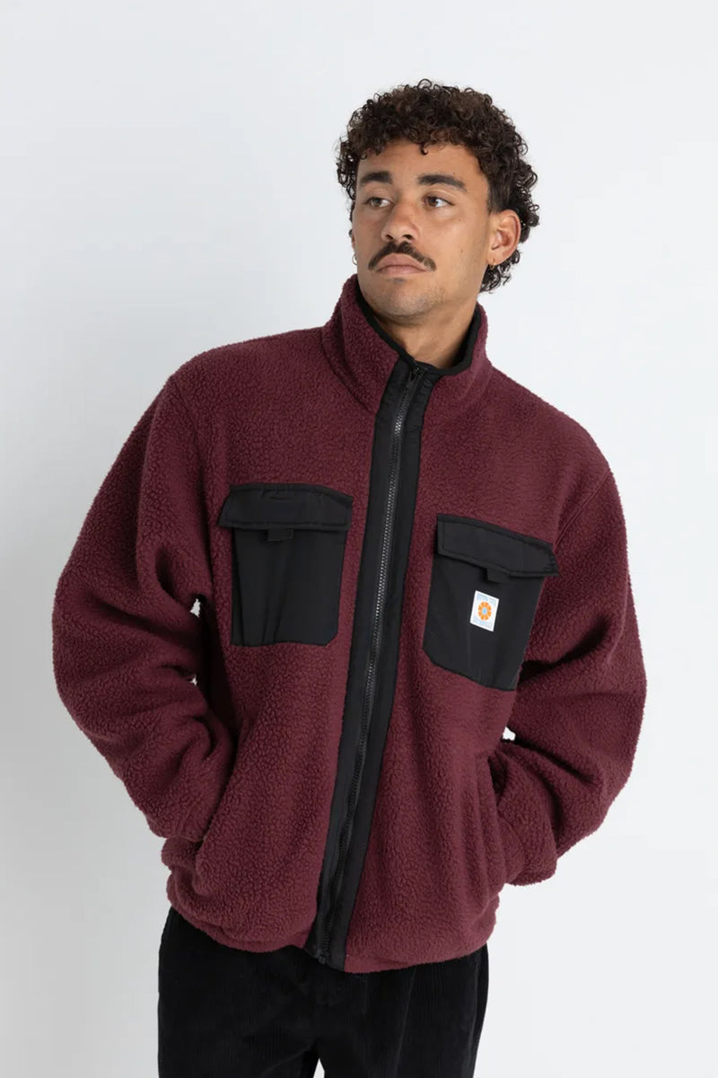 Sherpa Zip Thru Fleece Oxblood