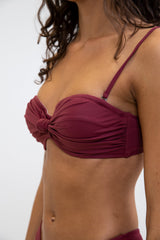 Knotted Bandeau Top Plum