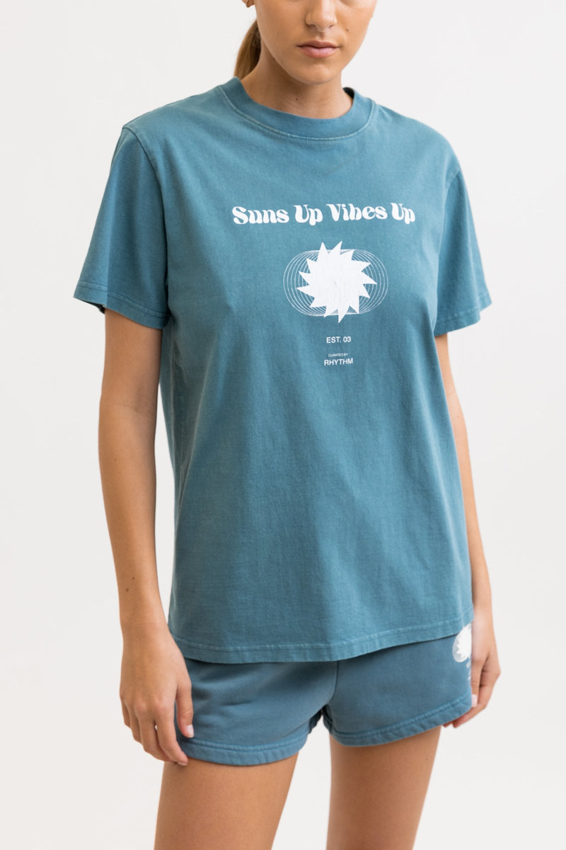 Suns Up Boyfriend Tee Washed Teal