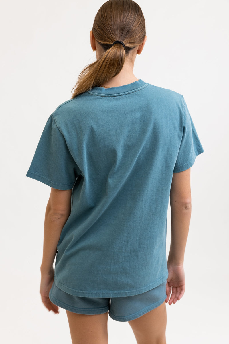 Suns Up Boyfriend Tee Washed Teal