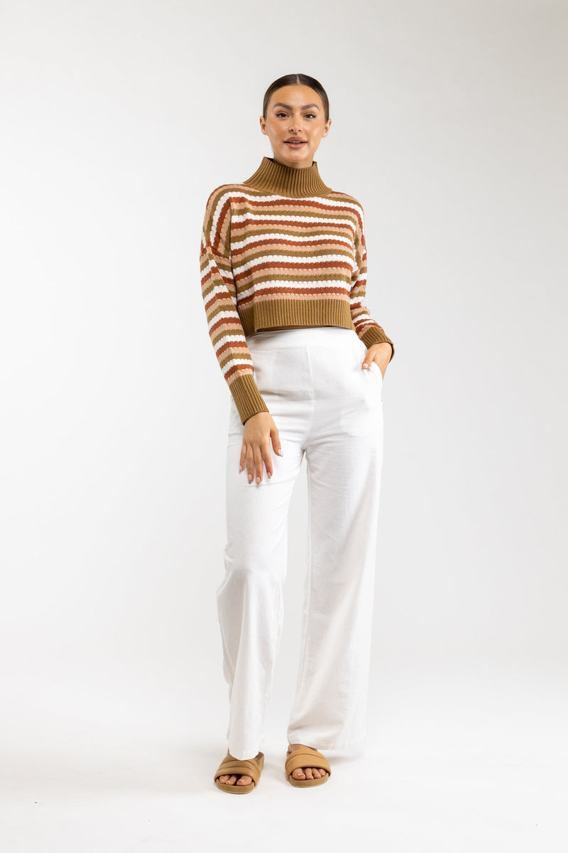 Nakita High Neck Knit Retro Stripe