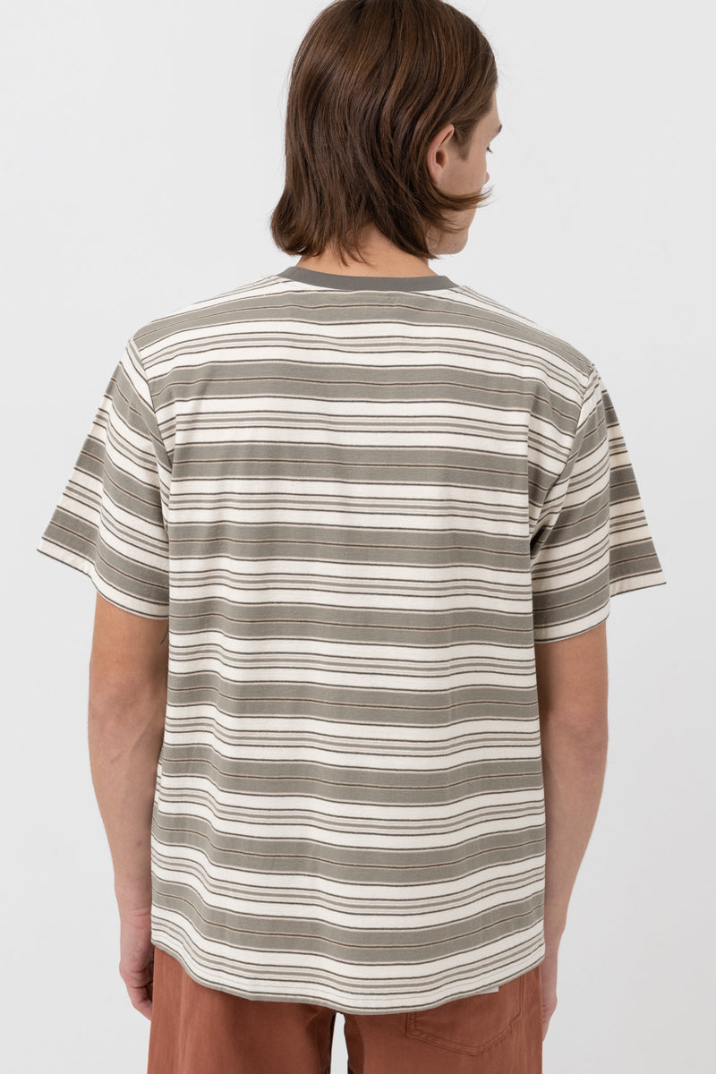 Vintage Stripe Ss Shirt Olive