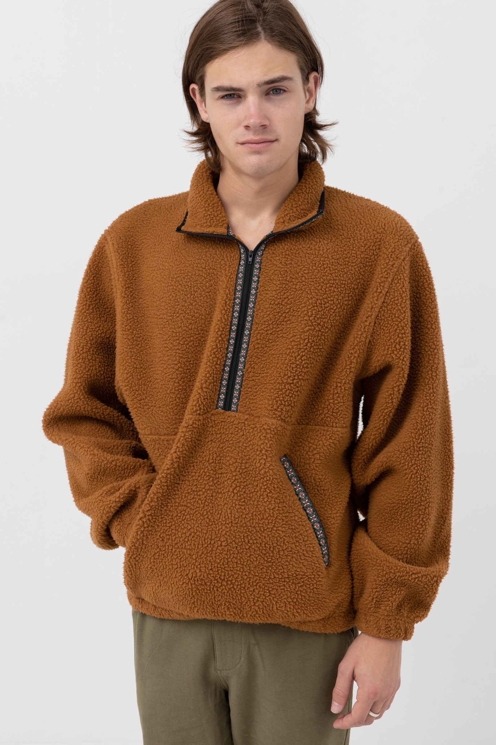 Sherpa wool pullover deals
