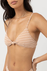 Lola Check Knot Trilette Top Clay