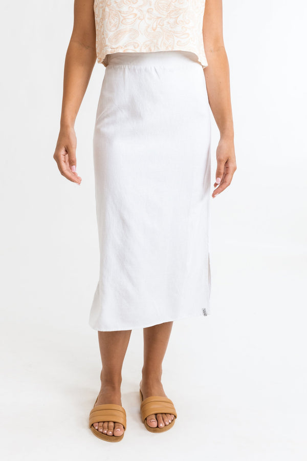 Serena Midi Skirt White