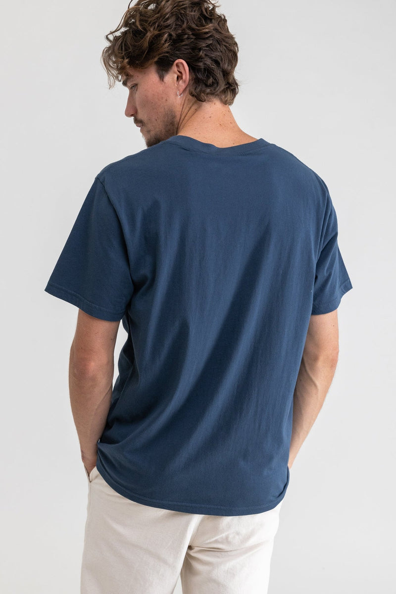 Classic Brand Tee Worn Navy