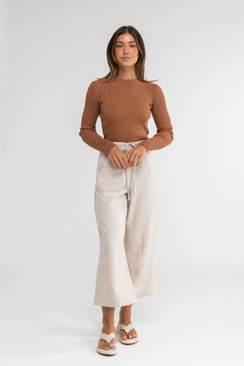 Classic Knit Long Sleeve Top Cinnamon