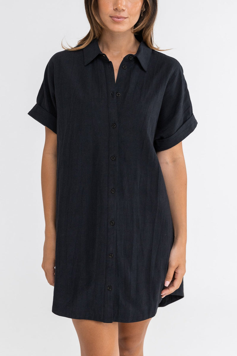 Classic Shirt Dress Black