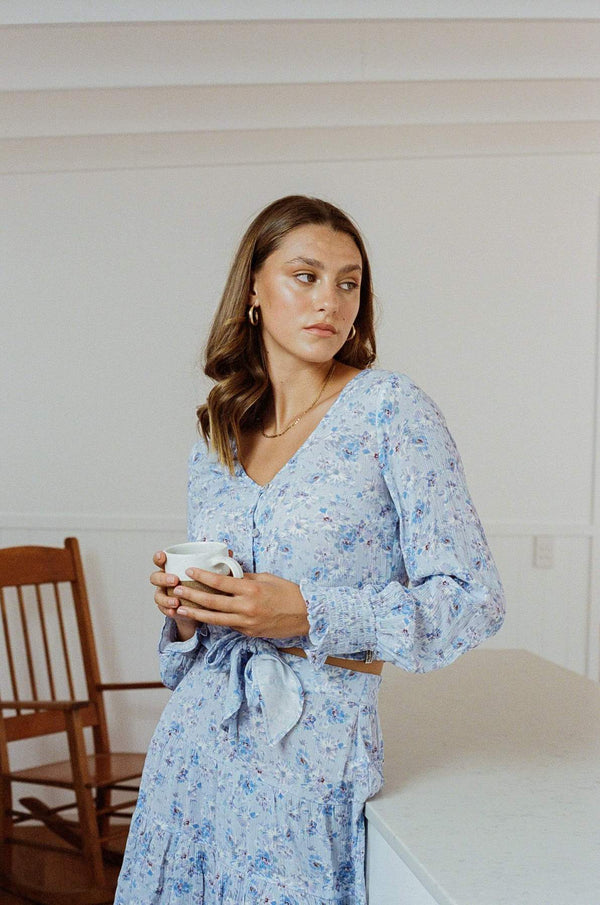 Bloom Long Sleeve Top Whisper Blue